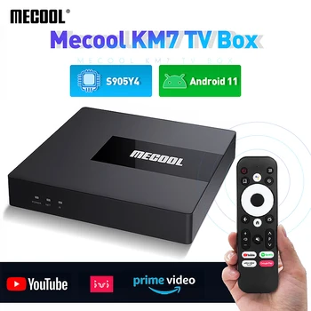 MECOOL KM7 TV Box Android 11 Amlogic S905Y4 4K HDR10 Seream Smart TV Спортна Безжична WiFi Конзола за Youtube за министър-видео