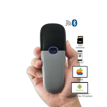 TEKLEAD Преносим 1D 2D Bluetooth Безжична 2,4 G Баркод Скенер Мини Ръчен Четец на QR баркодове